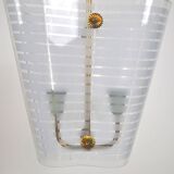 Opaline glass and brass lamp, 1950s