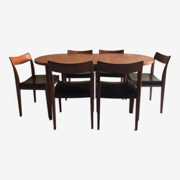 Scandinavian dining table and 6 chairs