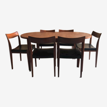 Table à manger scandinave et 6 chaises