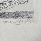 Etching "Town Hall in Hamburg" by Albrecht Bruck