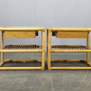 Pair of bamboo bedside tables by Kenneth Bergenblad for DUX, 1960s