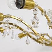 Mid-century floral brass and crystal chandelier by Lobmeyr, 1950s, Austria.