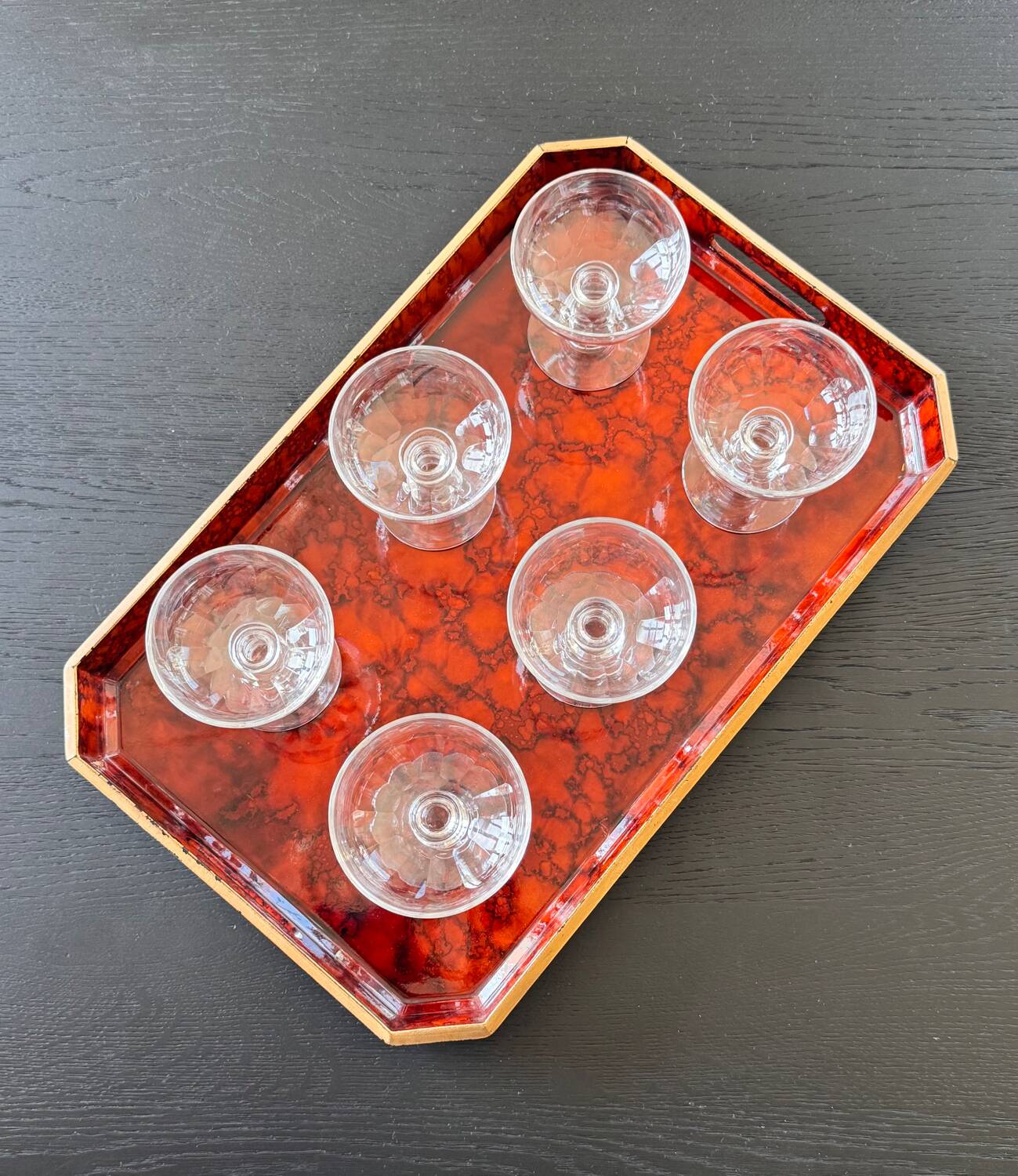 Plateau octogonal Otagiri laqué