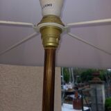 Floor lamp gilded bronze base lampshade fabrics