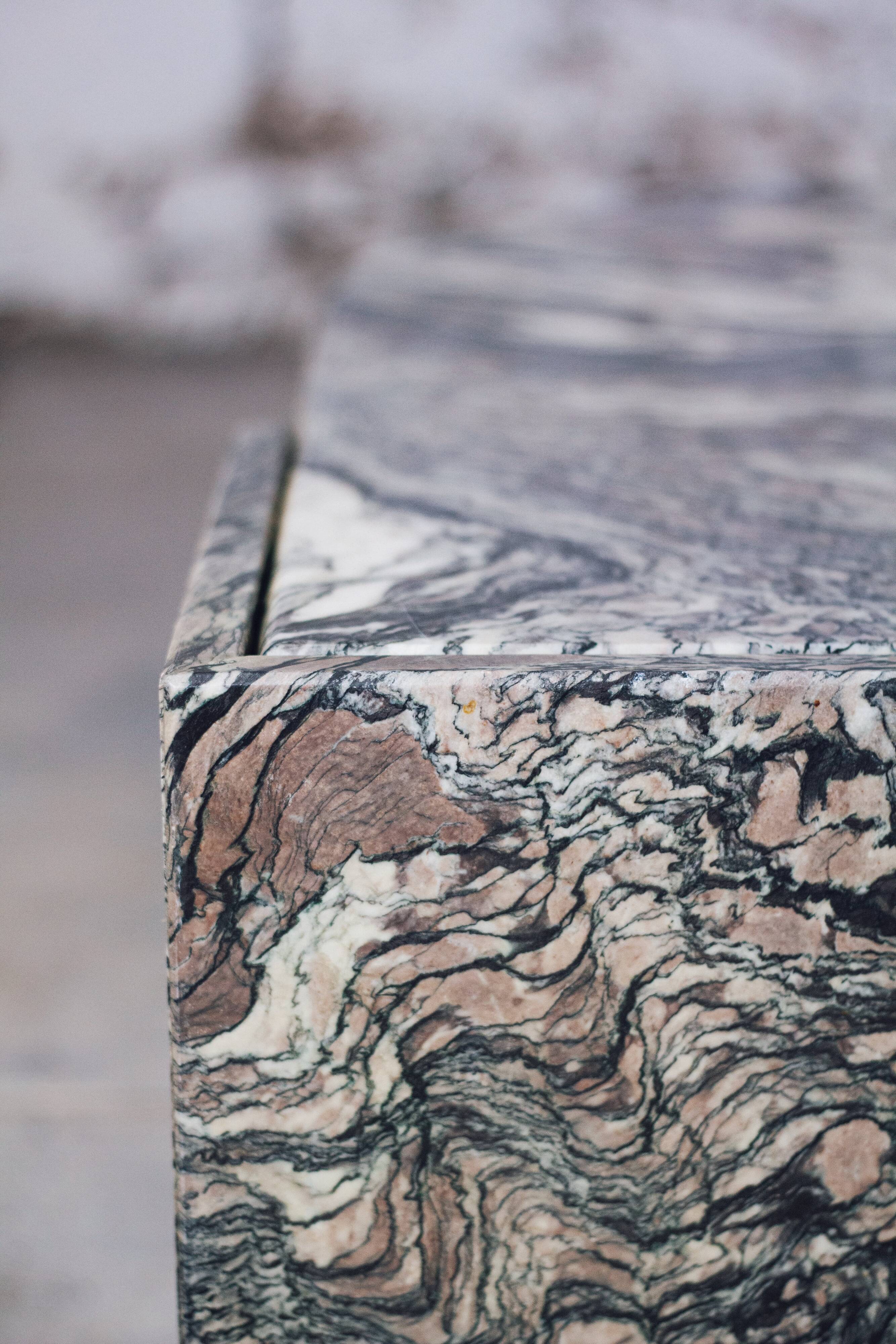 Eye-shaped marble coffee table by Roche Bobois, 1970