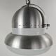 Large pendant lamp in brushed metal and opaline glass, Italy 1970s