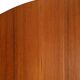 Round Scandinavian teak table with metal base