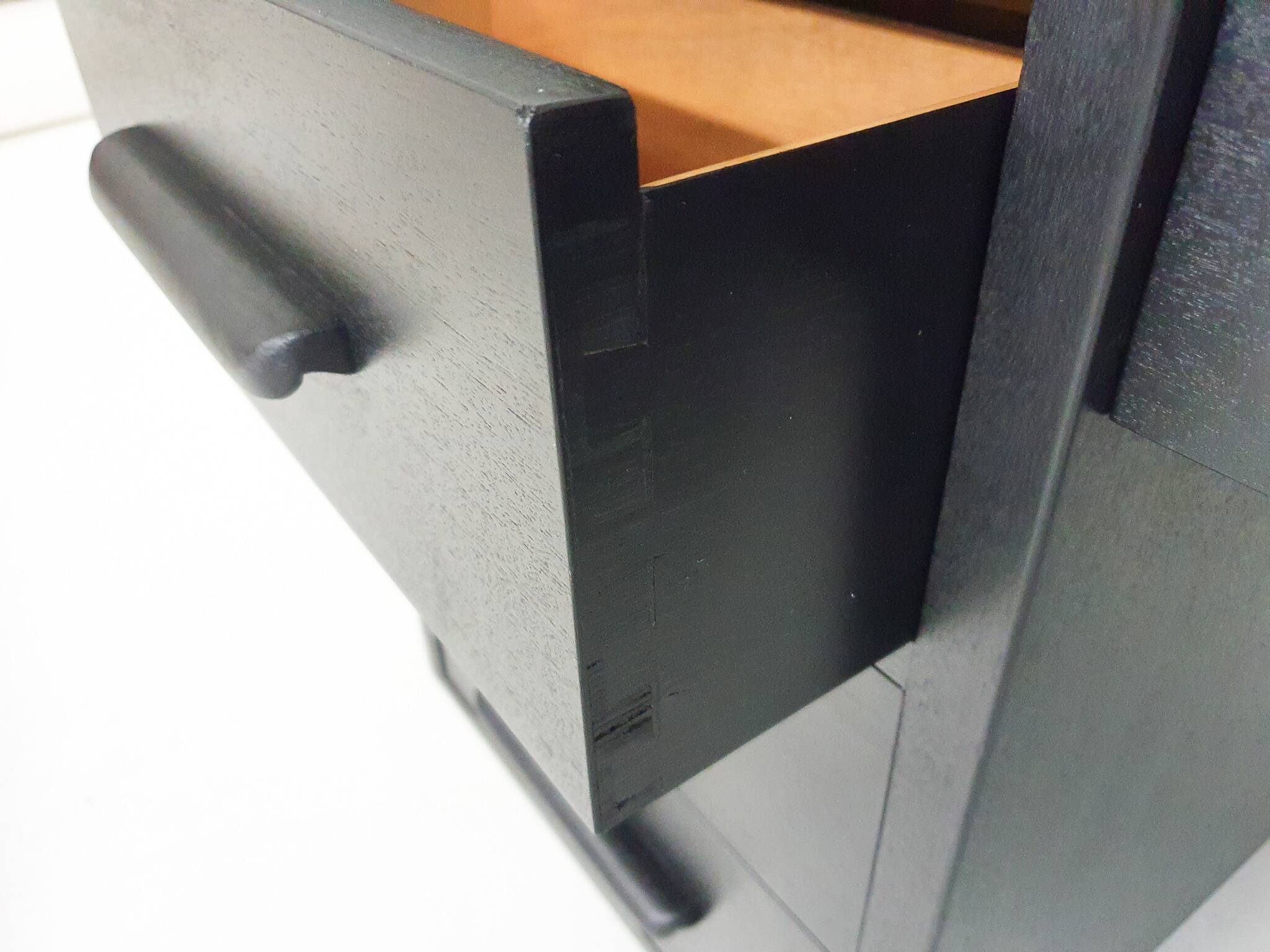 Bureau exécutif en bois noir, années 1960