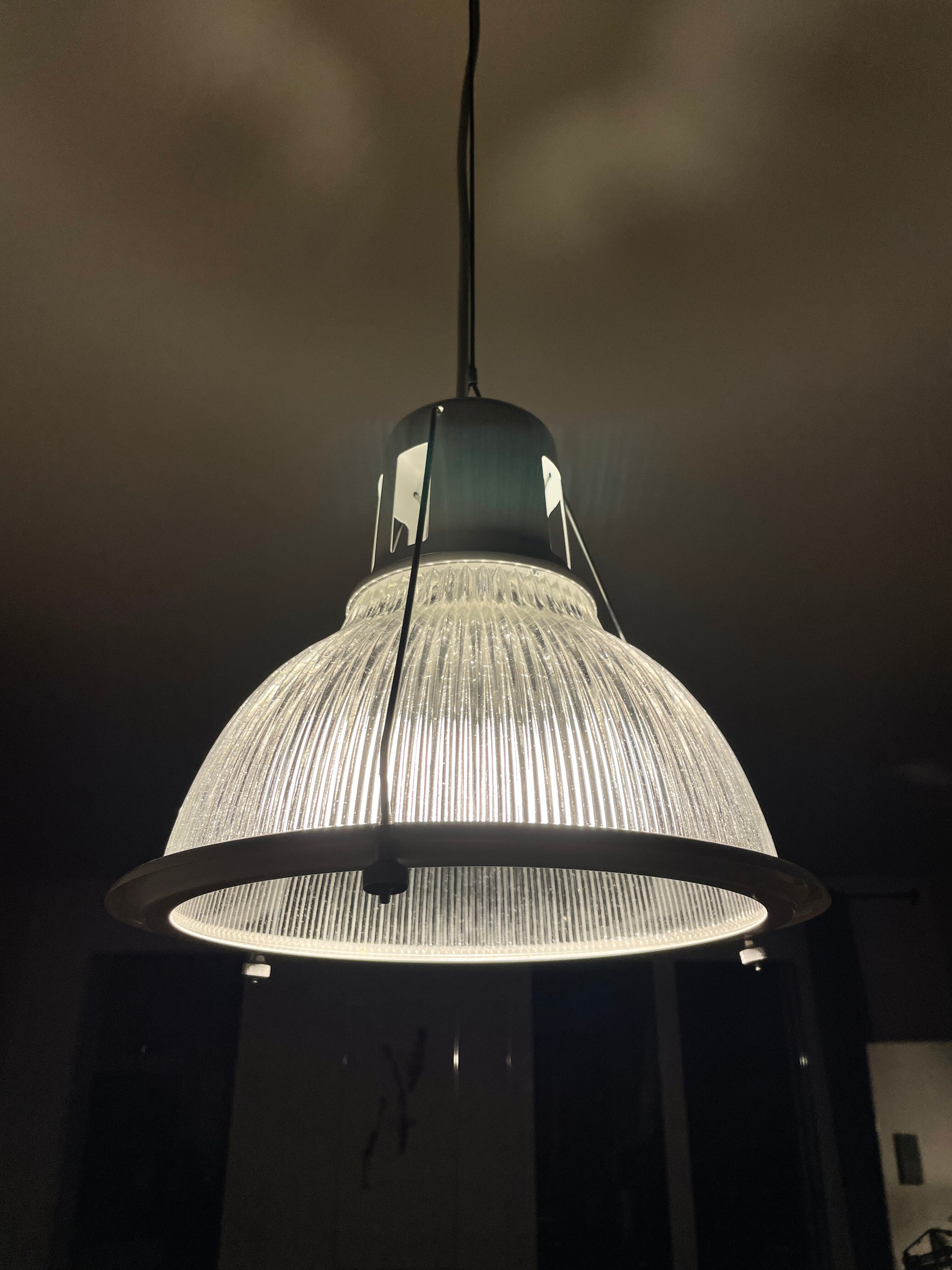 Holophane prismatic glass pendant light