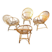 Fauteuils en rotin 1950/1960