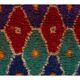 Colorful Vintage Hand-Knotted Turkish Tulu Rug with Geometric Diamond Design, 100% Wool