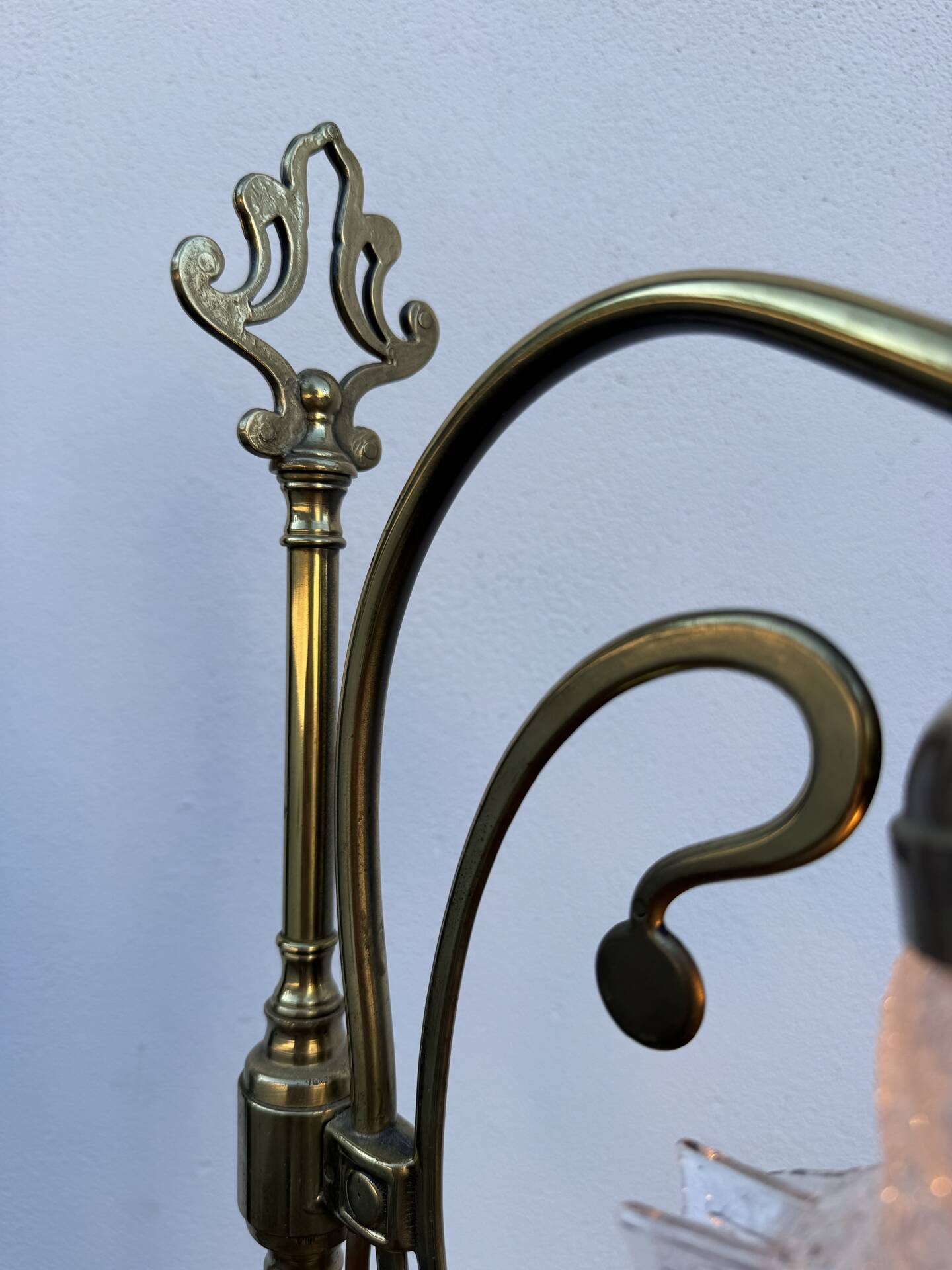Swan neck brass lamp Art Nouveau