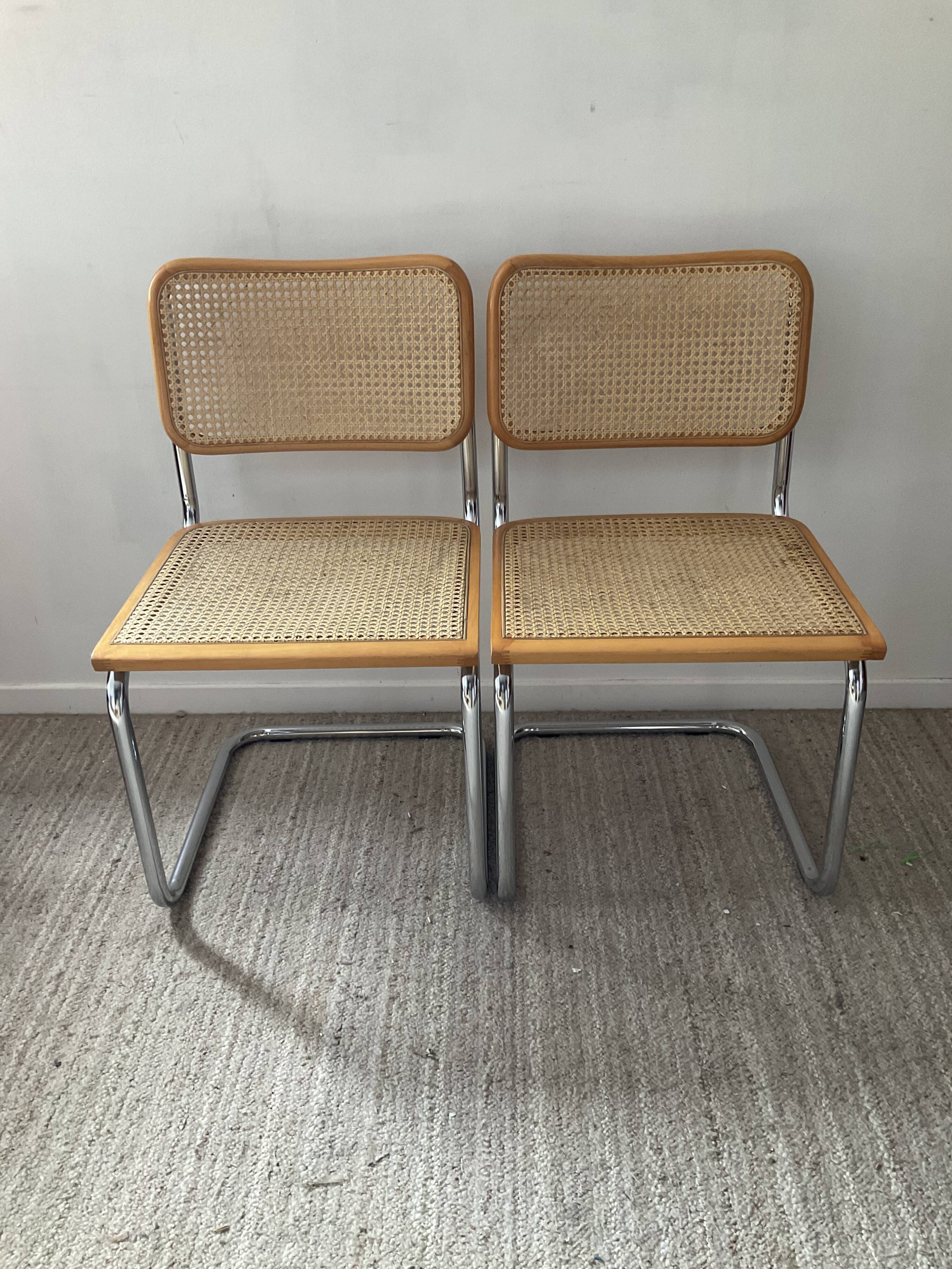 Pair of chairs Marcel Breuer Cesca B32