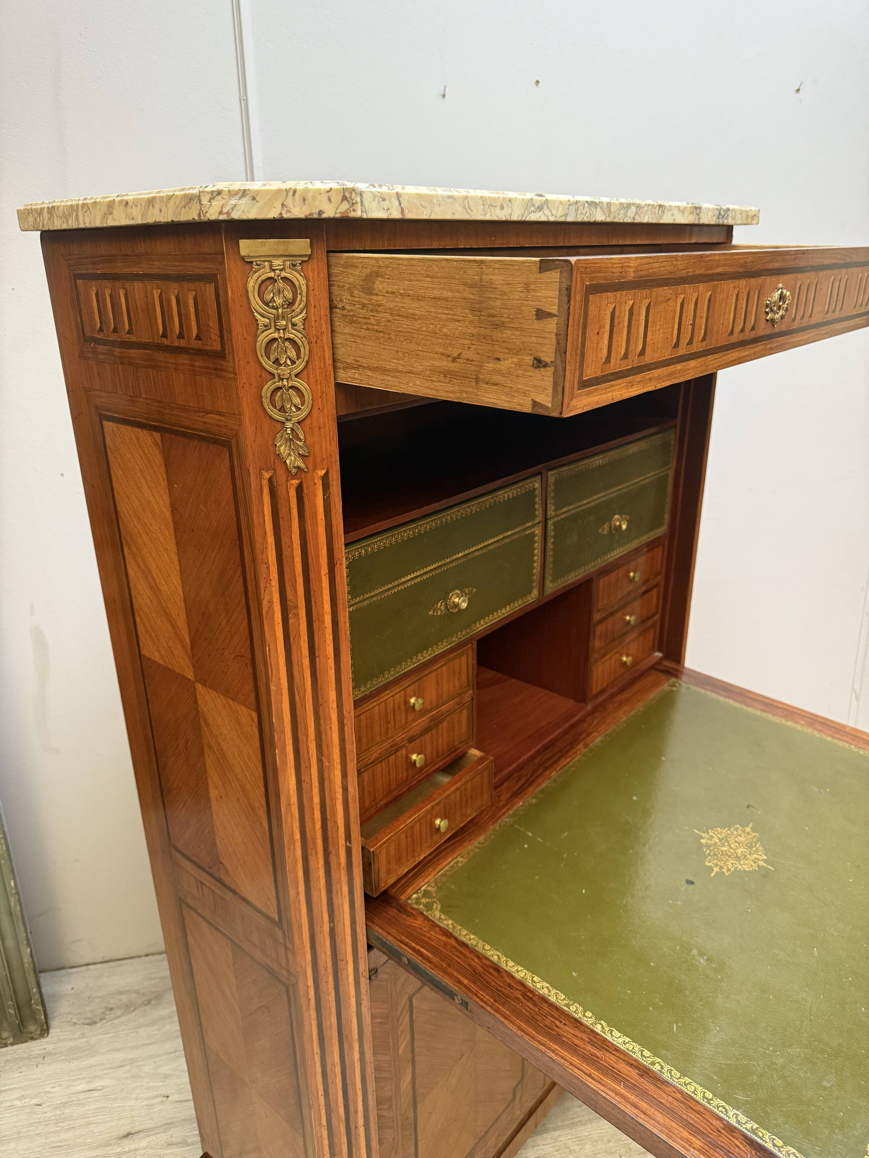 Louis XVI Style Marquetry Secretary