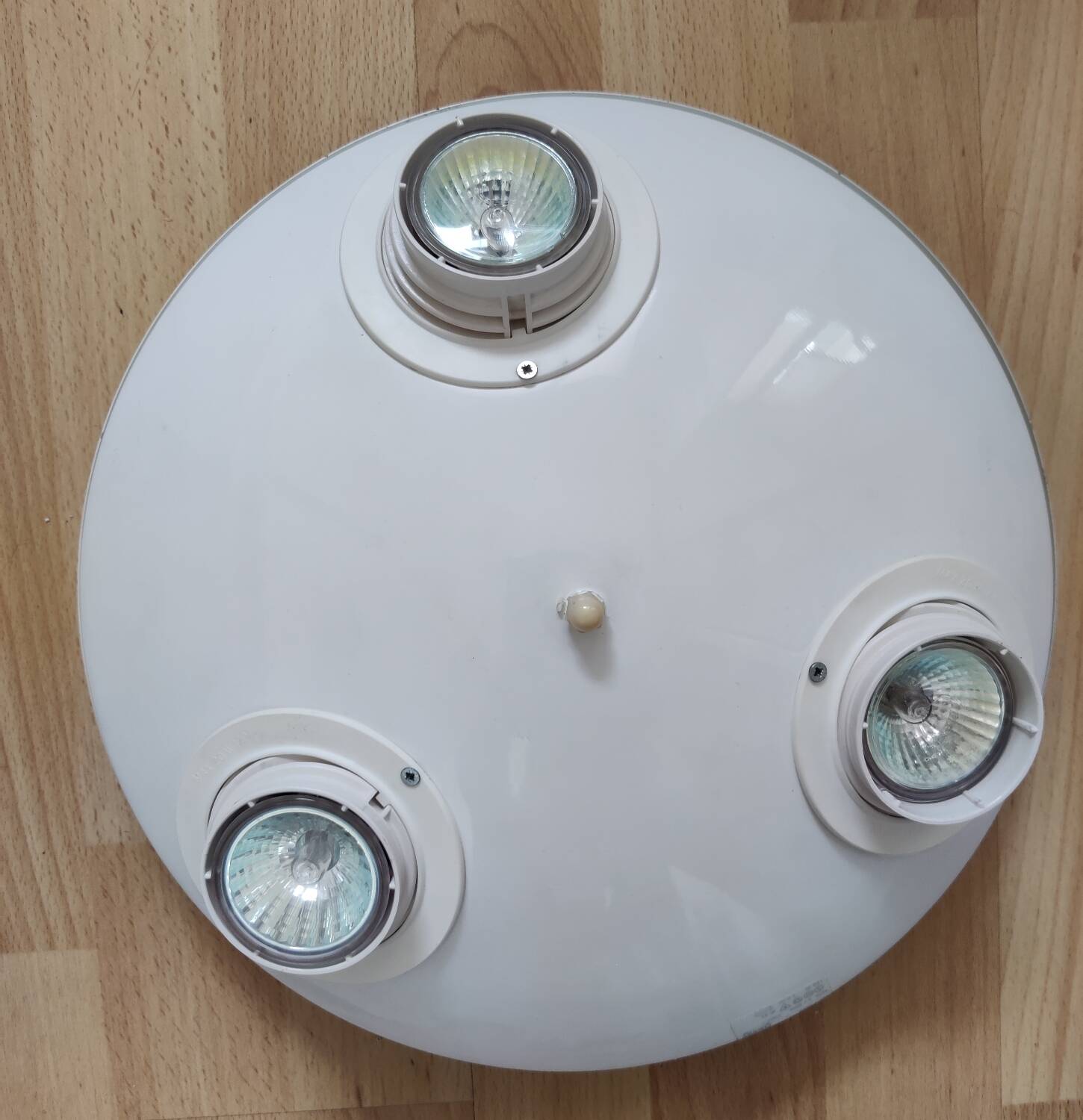 Vintage Ikea white ceiling light with 3 adjustable spots 90's