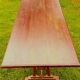 Bistro table, art deco cast iron feet, wood tray