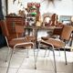 Set of 4 tubular chairs in chrome metal – Mid Century style