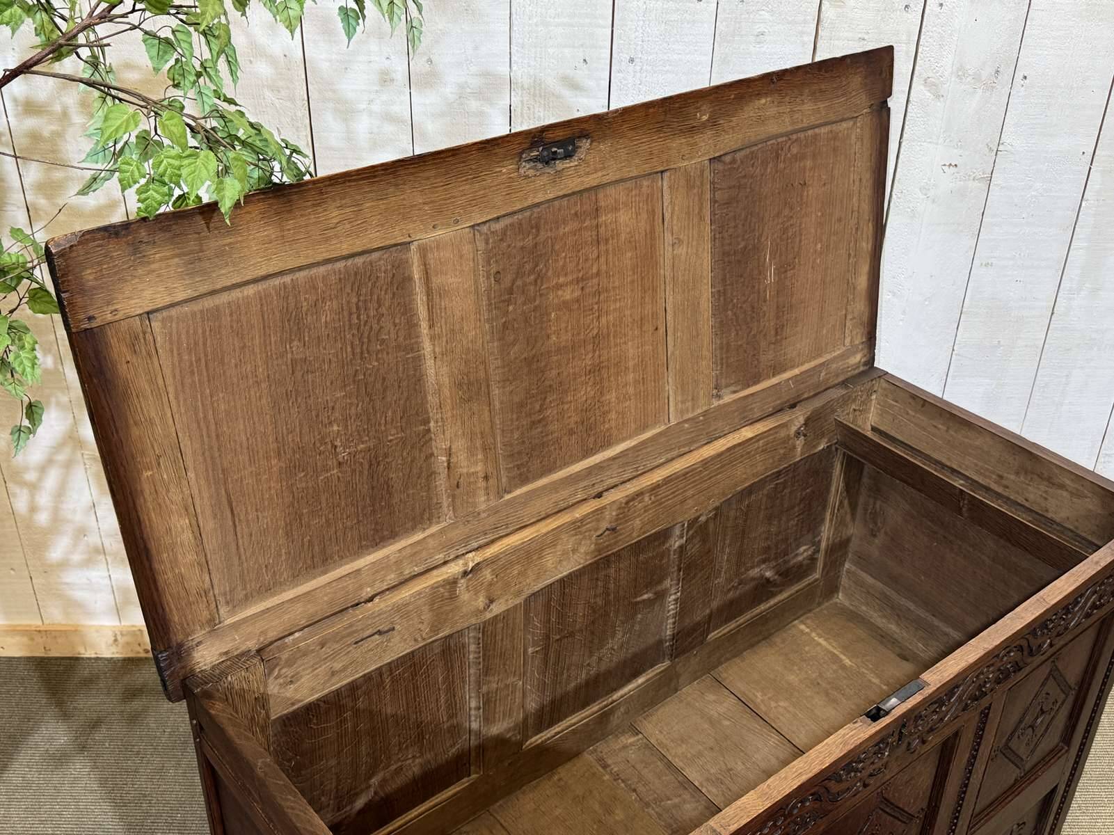 19th-century English oak chest