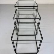 Lot of 3 vintage 1970s design nesting coffee tables by Max Sauze.