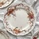 6 polychrome ironstone dinner plates "Wentworth" by Emile Bourgeois