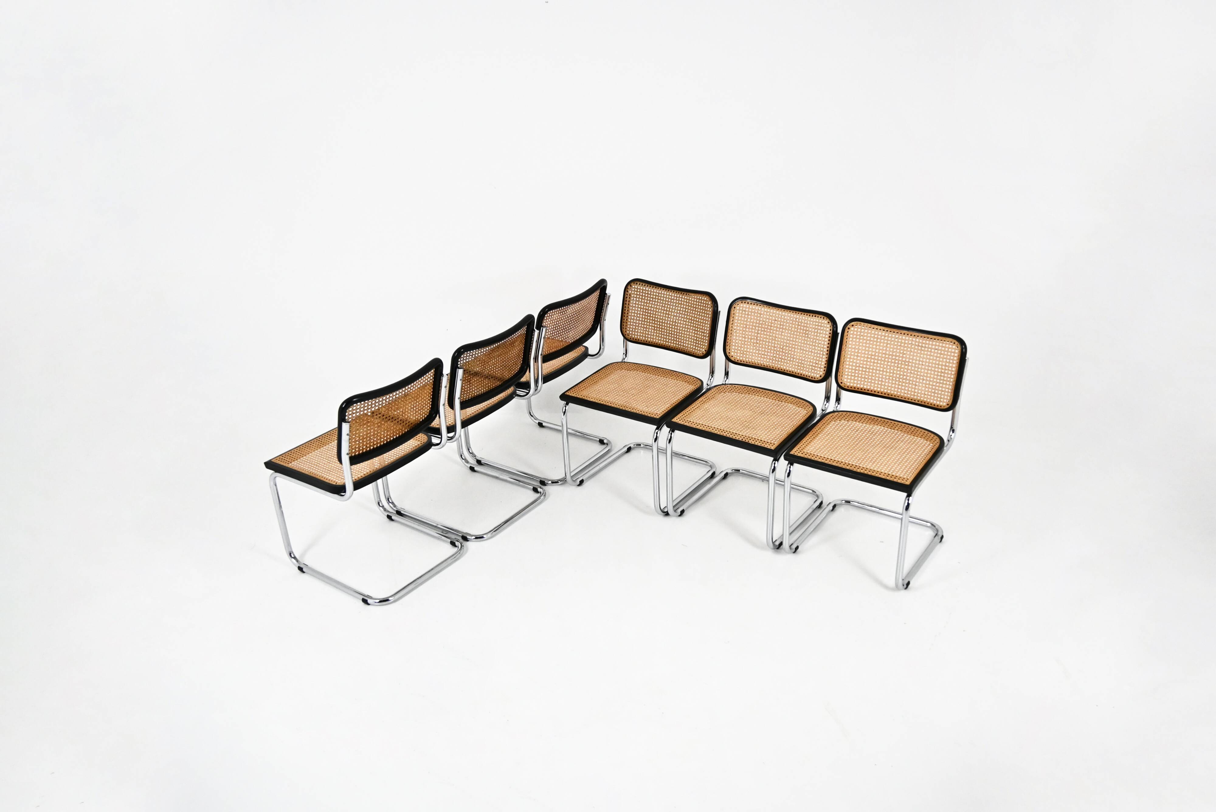 Set of 6 Dining Chairs Style B32 by Marcel Breuer