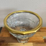 Cristalleries de Lorraine: large faceted bowl on crystal pedestal