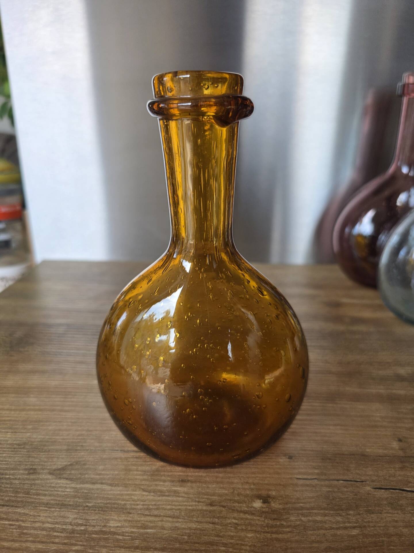 Lot 3 carafes / flacons verre bullé de Biot