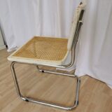 Chaise Cesca par Marcel Breuer en rotin bois et métal chromé, années 1970