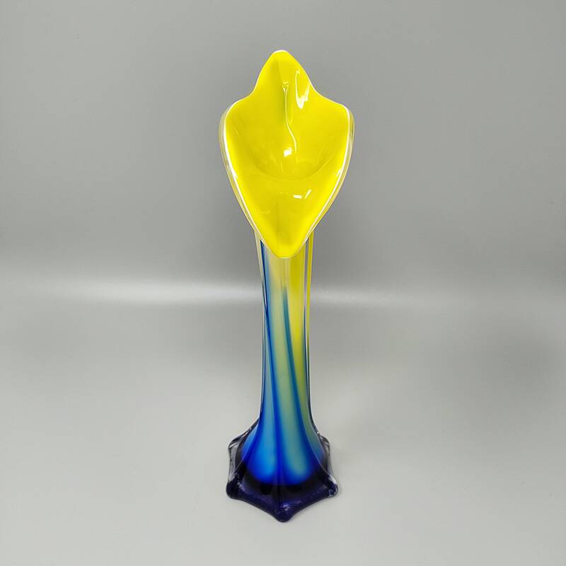 1960s Astonishing Jack in the Pulpit "Calla Lily" vase in Murano glass.