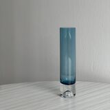 Transparent blue glass vase