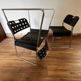 Set of 4 Black Omstak Chairs by Rodney Kinsman for Bieffeplast