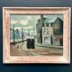 Original Swedish Oil on Panel – "Figures in the Street" by R. Eichburn – Signed – Dated 1936 – Framed – 47 × 39 cm (18.5" × 15.4")