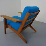 Danish GE290 Chair in Oak and Kvadrat Hallingdal by Hans J. Wegner for Getama, 1960s