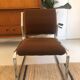 Vintage armchair in chrome and brown fabric year 1970