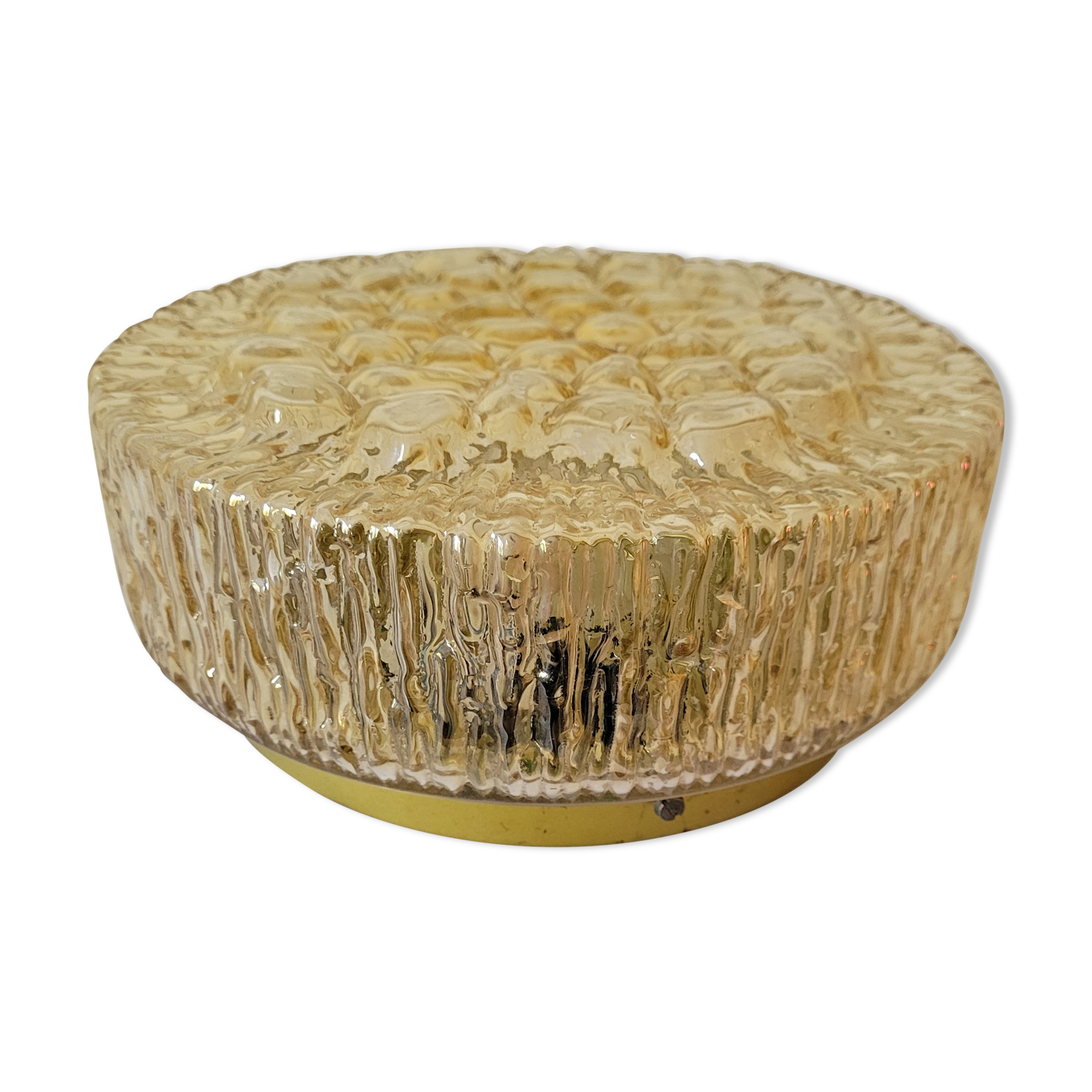 Amber molded glass ceiling lamp