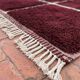 Large pure wool Berber rug in burgundy size 3/4 m