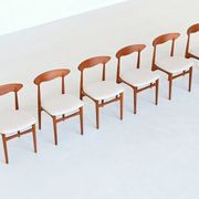 Christian Linneberg set of six dining chairs in teak Denmark 1960