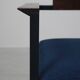 Pair of Postmodern armchairs in steel and mahogany, 1970s