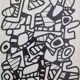 Screenprint after Jean Dubuffet framed under glass 26 cm by 33 cm