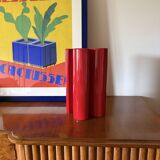 Franco Bettonica, Space age rare red ceramic vase, Gabbianelli Italy ca. 19