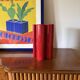 Franco Bettonica, Space age rare red ceramic vase, Gabbianelli Italy ca. 19
