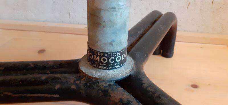 Grocery store display 1950 1960 Paris France perforated sheet metal rigitulle