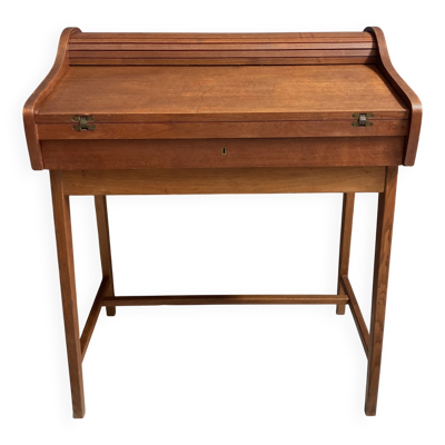 Bureau en teck avec plateau roulant des années 1960, Danemark.