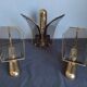 Wall lamp two fires in brass and curved glass from the 80s