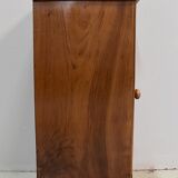 Bedside table in solid walnut with Marble Ste Anne, 1900