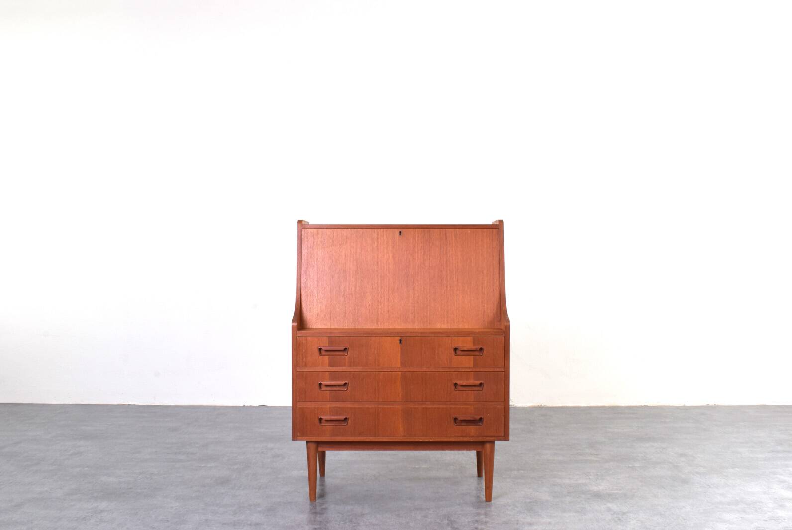 Secrétaire en teck danois du milieu du siècle par Gunnar Nielsen pour Tibergaard, années 1960.