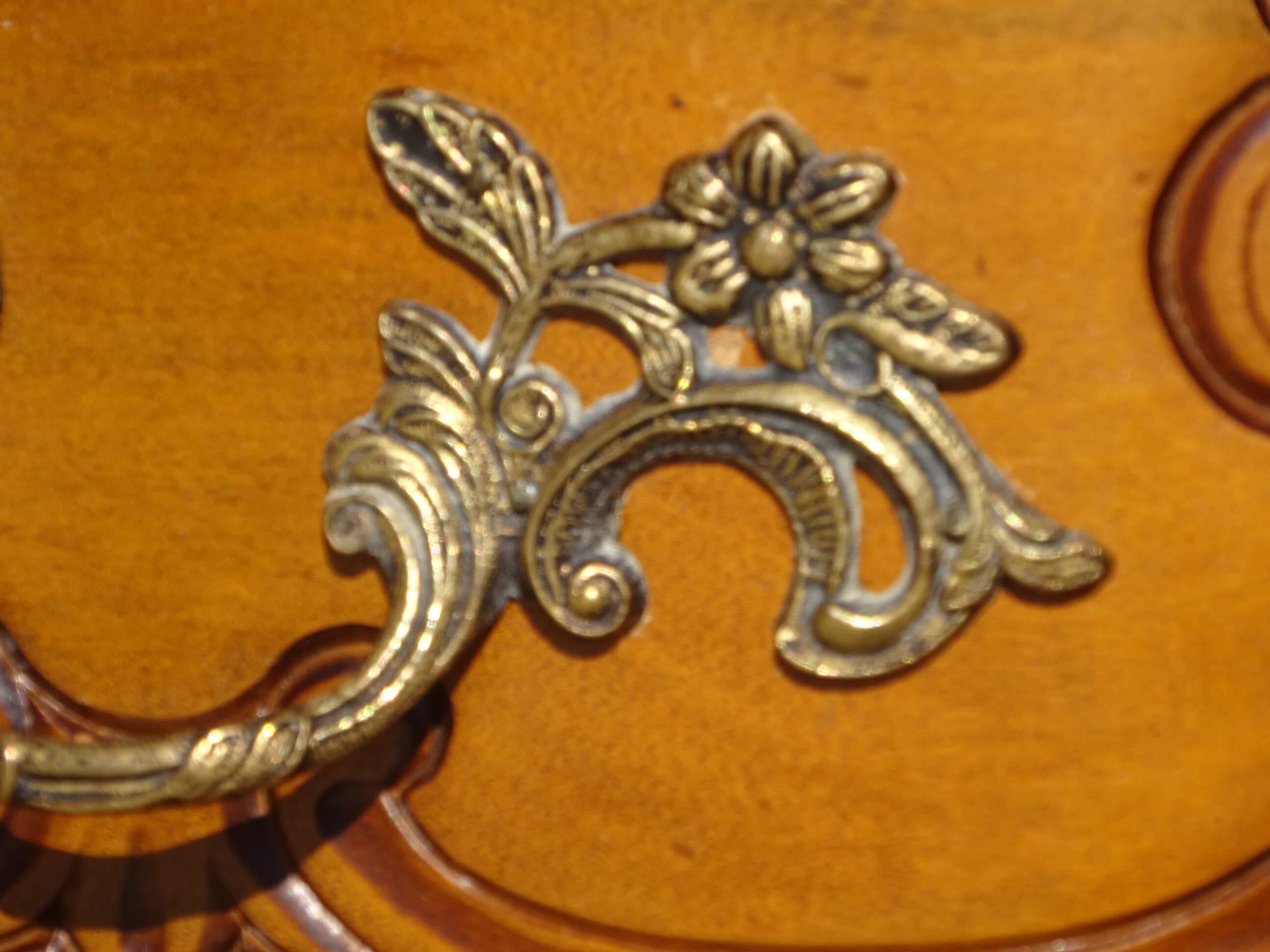 Secretary in solid cherry wood in Louis XV style.