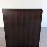 Rosewood storage box on wheels from the 70s/80s