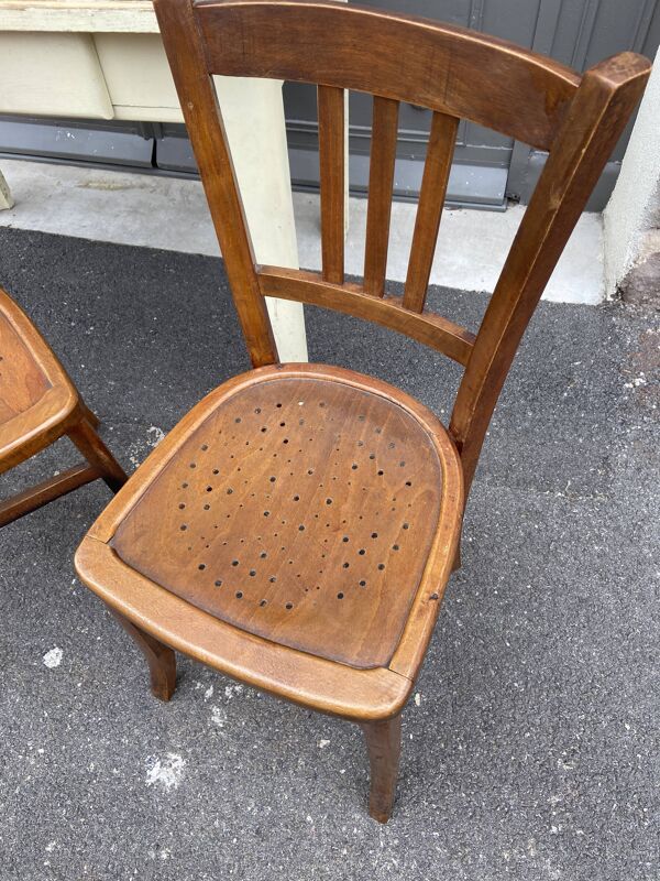 Paire de chaises bistrot bois courbé