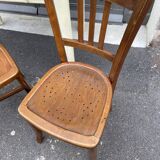 Paire de chaises bistrot bois courbé
